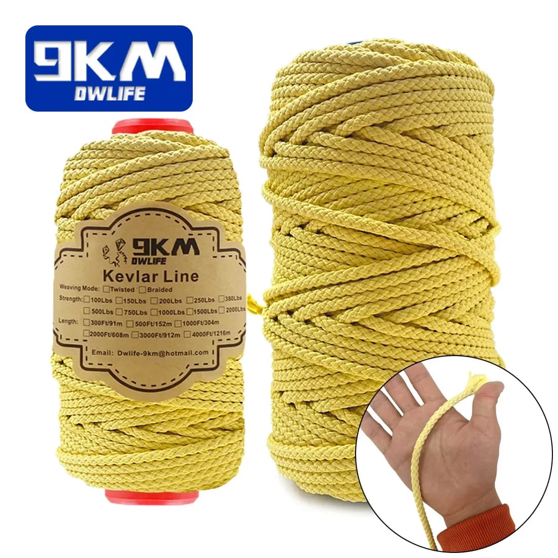 Augstas stiprības Kevlar pinums, 1.6-6.8mm