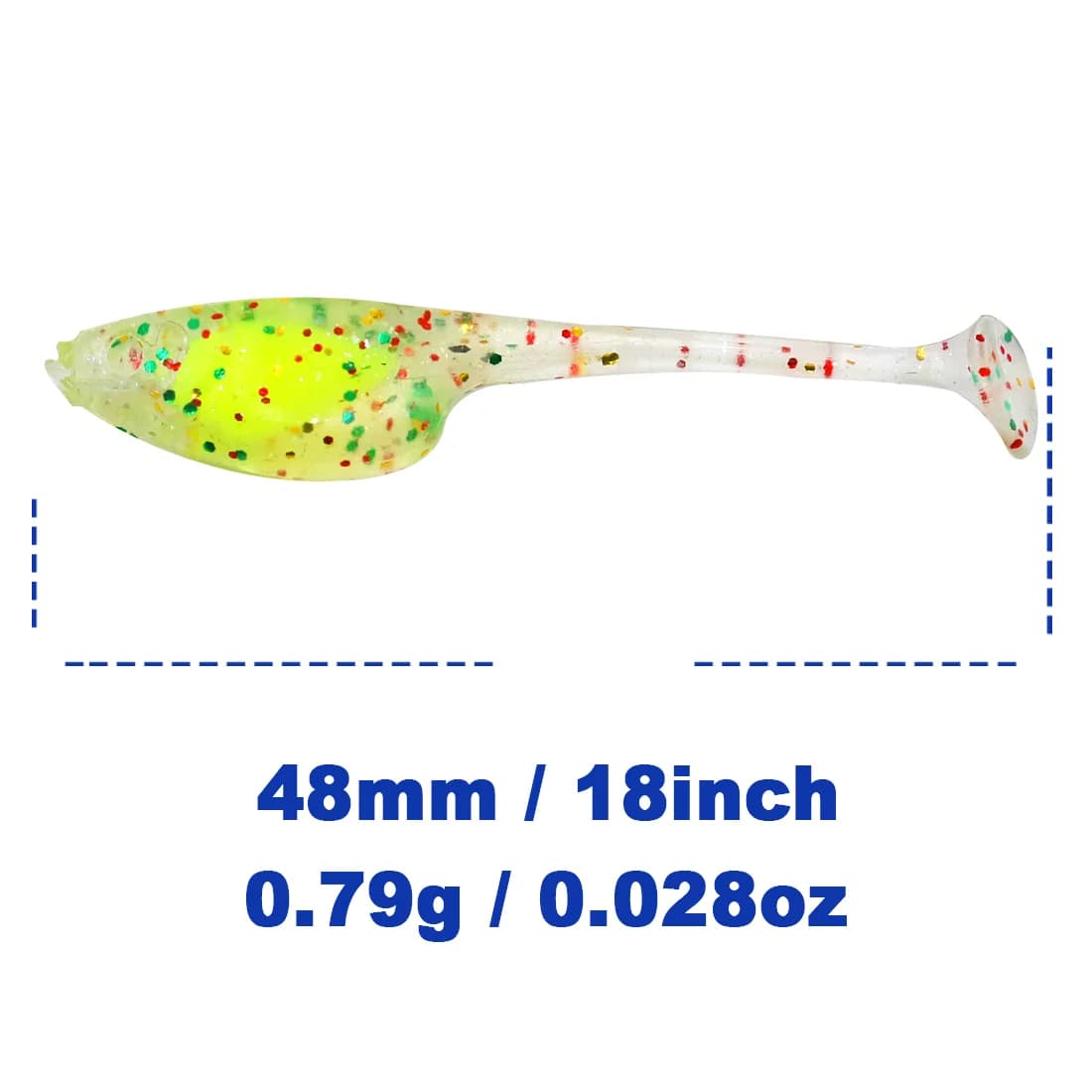 20 gab. 4,8cm mīkstie plastmasas mānekļi ar cirtainu asti