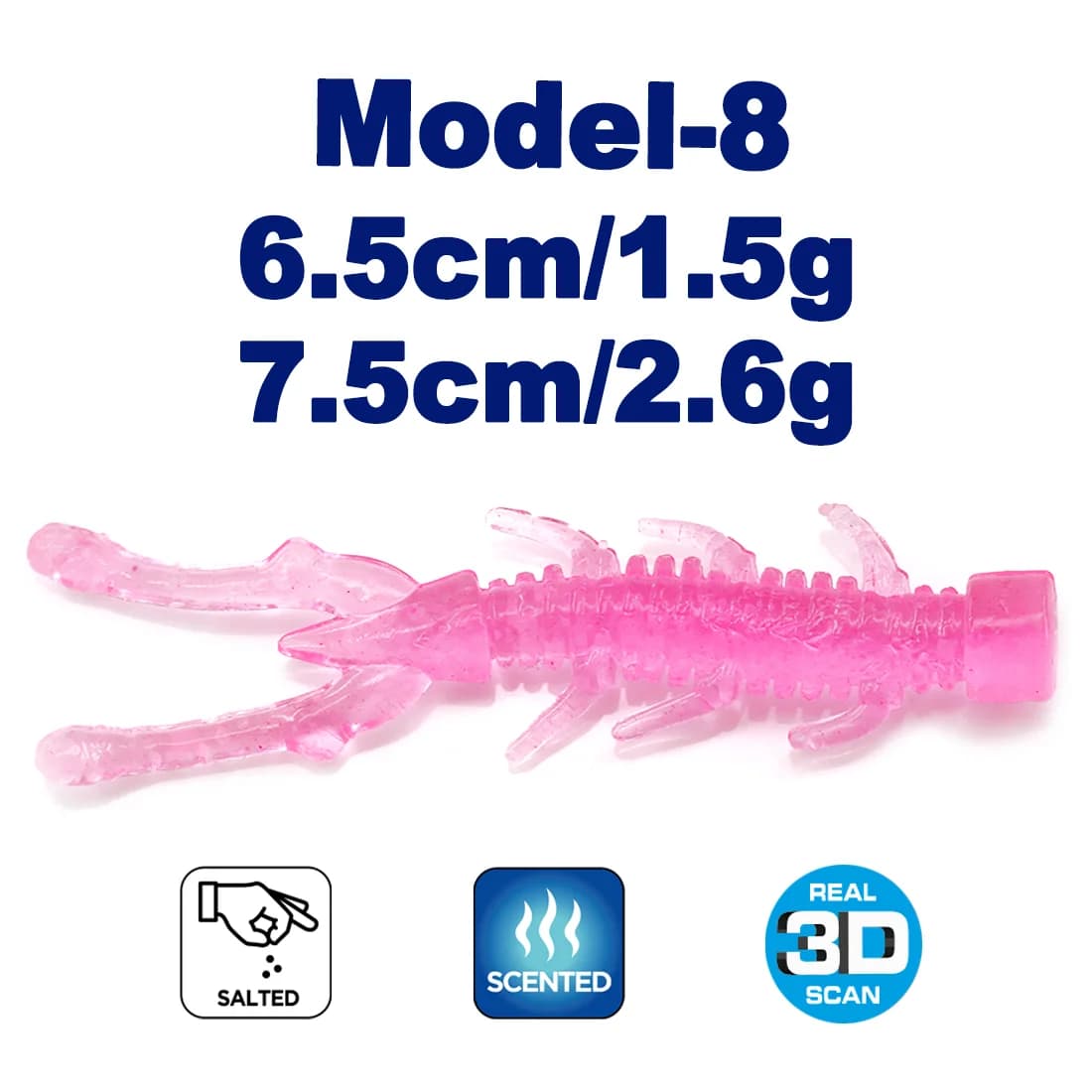 Mīkstas plastmasas zirdziņu kāpuru zivju ēsmas
